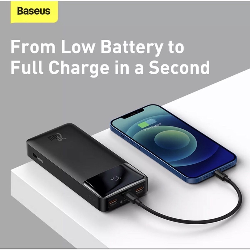 Sạc Dự Phòng siêu mỏng Rời Baseus Sạc Nhanh 20w 20000mah Cho Iphone 12.PIN DỰ PHÒNG Bipow Digital Display POWER BANK