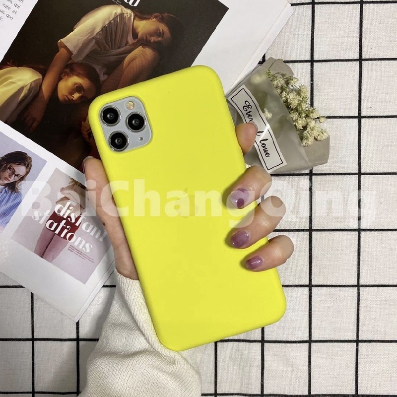 Ốp Full Covered Real Liquid Silicone IPhone 11 PRO Max SE2020 X XS Max XR 7 8 7P 8P 6s 6p High Quality Phone Cover Light Yellow/yellow/gold/milk Yellow/lemon Yellow