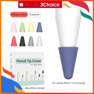 Bộ 8 nắp bọc bảo vệ đầu bút cảm ứng Apple Pencil 1 2 bằng silicon thay thế tiện dụng