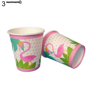 Set 8 đĩa giấy hình chim hồng hạc
