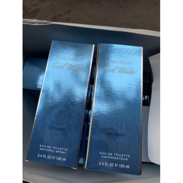 Chính hãng Mỹ- Nước hoa Davidoff cool water woman 100ml full box như hình