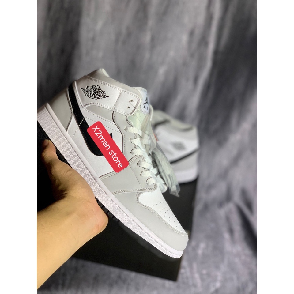 [x2manstore ảnh thực] giày thể thao jorrdann xám trắng mid chuẩn 1:1 | BigBuy360 - bigbuy360.vn