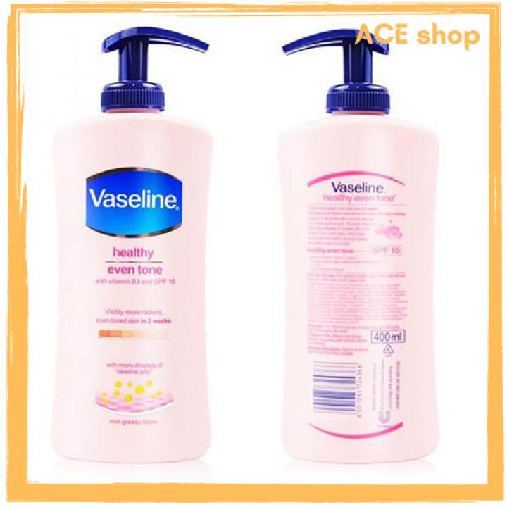 Sữa dưỡng thể Vaseline Healthy White Even Tone 400ml , Sữa dưỡng thể trắng da - ACE Shop