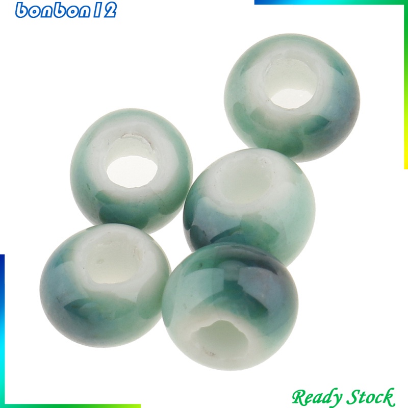 Set 100 Hạt Gốm Tròn Nhiều Màu Sắc Dùng Làm Trang Sức Diy 1