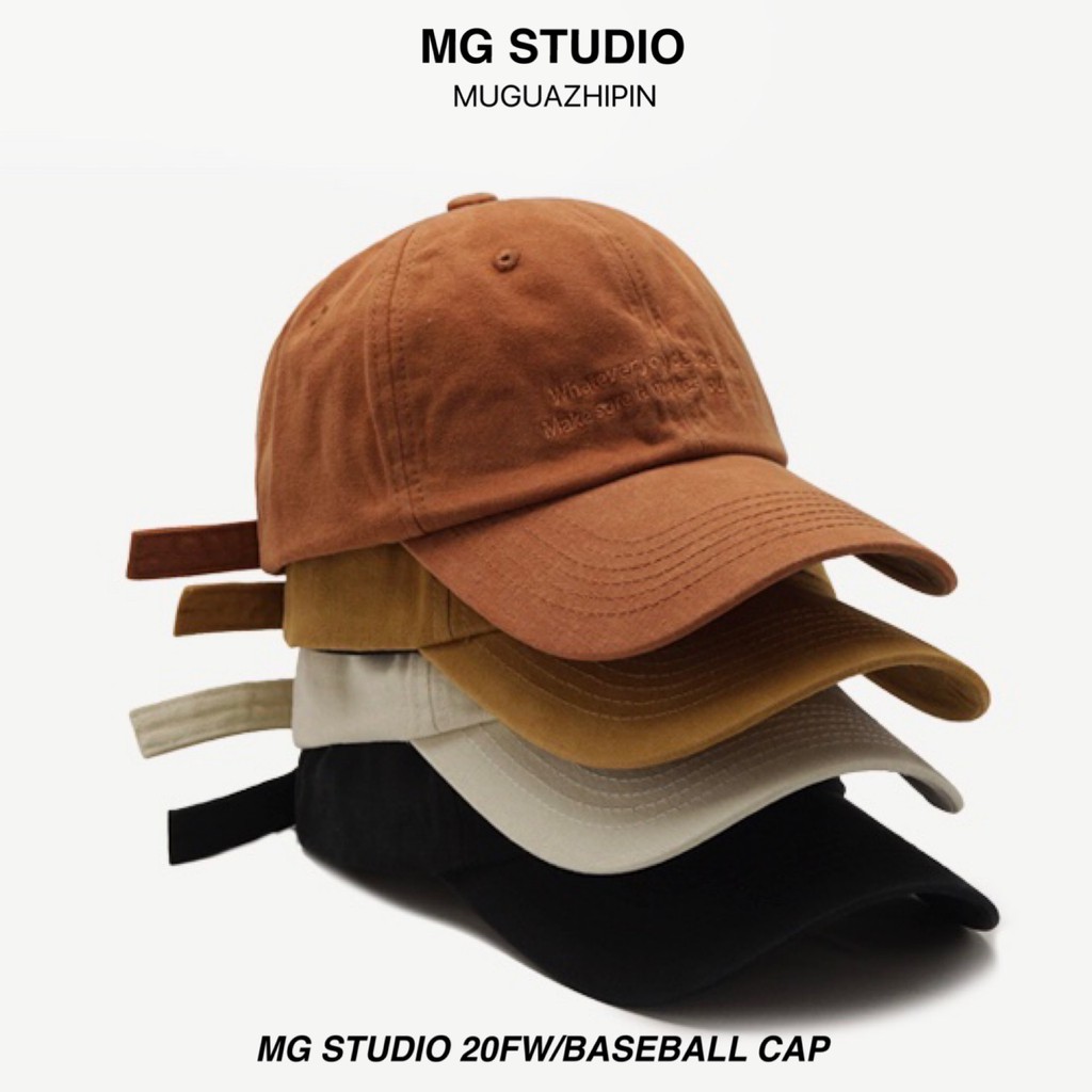  Mũ Lưỡi Trai MG STUDIO Bằng Cotton Mềm Mại Thêu Chữ