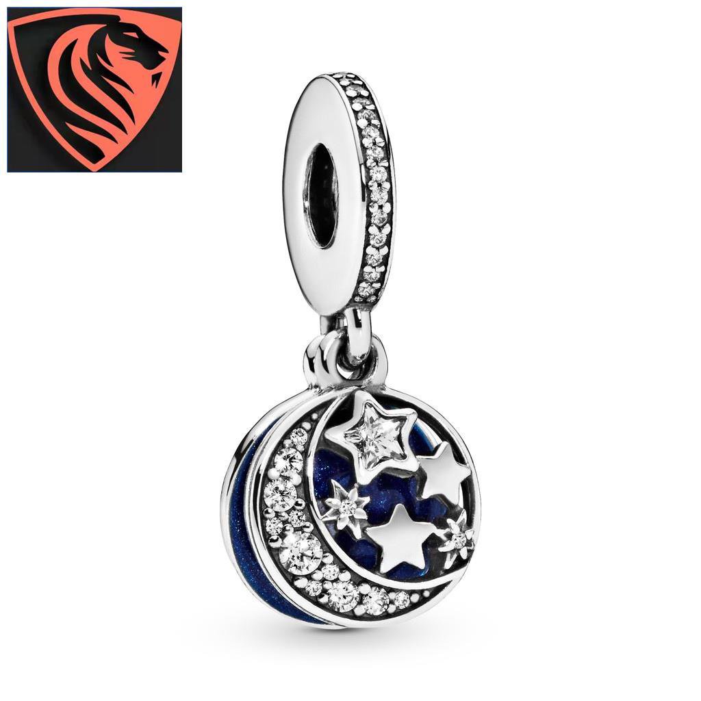 PANDORA Mặt Dây Chuyền Mạ Bạc 925 Hình Trái Tim Chia Đôi Khắc Chữ Độc Đáo DIY