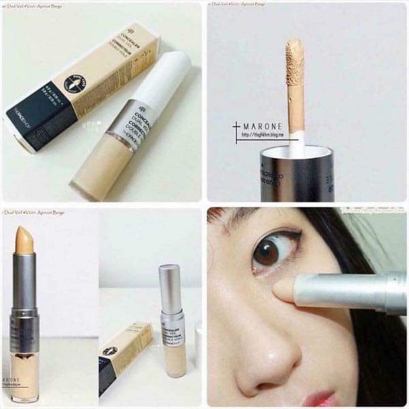 gx123 KEM CHE KHUYẾT ĐIỂM 2 ĐẦU – CONCEALER DUAL VEIL THE FACE SHOP