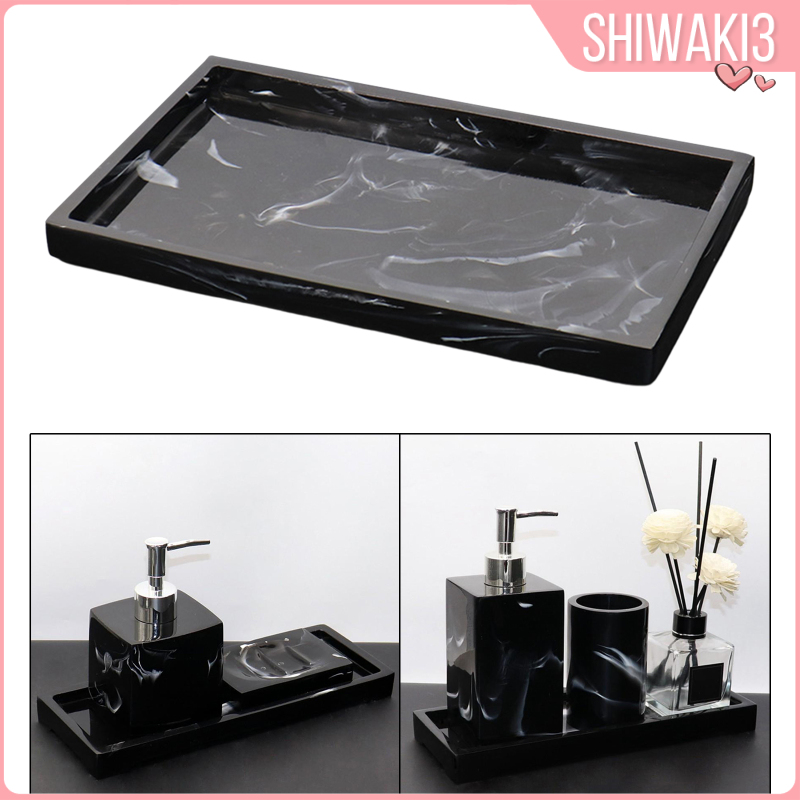 Khay Đựng Nến / Xà Phòng / Nước Hoa Hình Chữ Nhật Bằng Resin Giả Cẩm Thạch Handmade Trang Trí Nhà Cửa