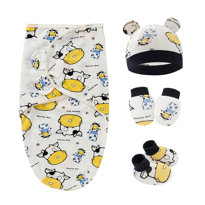 Găng Tay Cotton Mềm Mại Họa Tiết Hoạt Hình Dễ Thương Cho Bé 0-3 Tháng Tuổi