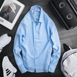 Áo sơ mi trơn tay dài nam LADOS - 1523, chất lụa không nhăn, mềm mát, thấm hút mồ hôi