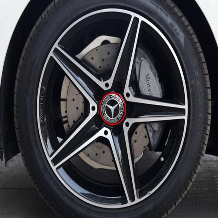 Logo chụp mâm, ốp vành la zăng bánh xe ô tô Mercedes, đường kính 75mm, chất liệu nhựa ABS cao cấp