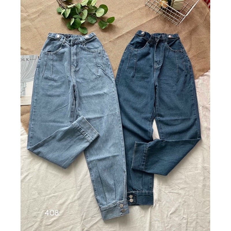 QUẦN JEAN BAGGY NỮ CẠP CAO LƯNG THUN CÀI NÚT ỐNG QUẦN CÁ TÍNH MS 2163 [CLIP THẬT] [FREESHIP] hàng loại 1, VẢI DÀY | BigBuy360 - bigbuy360.vn