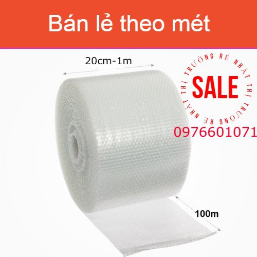 [BÁN LẺ THEO MÉT] 1 mét Cuộn Bóng Khí, Xốp nổ 💥FREESHIP Chuyên dùng gói hàng💥 Bọc hàng