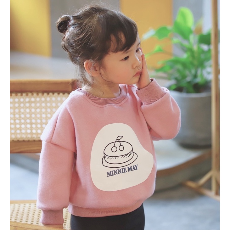 Áo nỉ thu đông hoodie dài tay BATALA KIDS in hoạ tiết bánh kem phong cách Hàn quốc cho bé gái