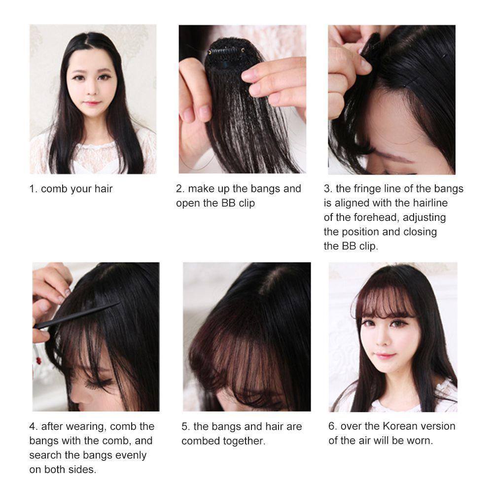 Tóc Mái Giả Hai Mặt Tổng Hợp Mỏng Nhẹ Nhiều Màu Sắc Tùy Chọn Cho Nữ