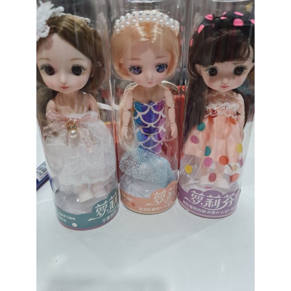 Búp bê chibi khớp cầu đa điểm siêu xinh, mắt thủy tinh 3D, đầm đẹp, tóc dày