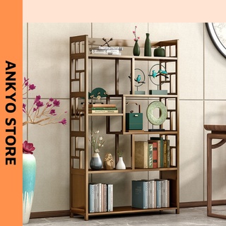 Kệ Tủ rượu kiêm vách ngăn phòng khách gỗ tre, Trang trí sang trọng