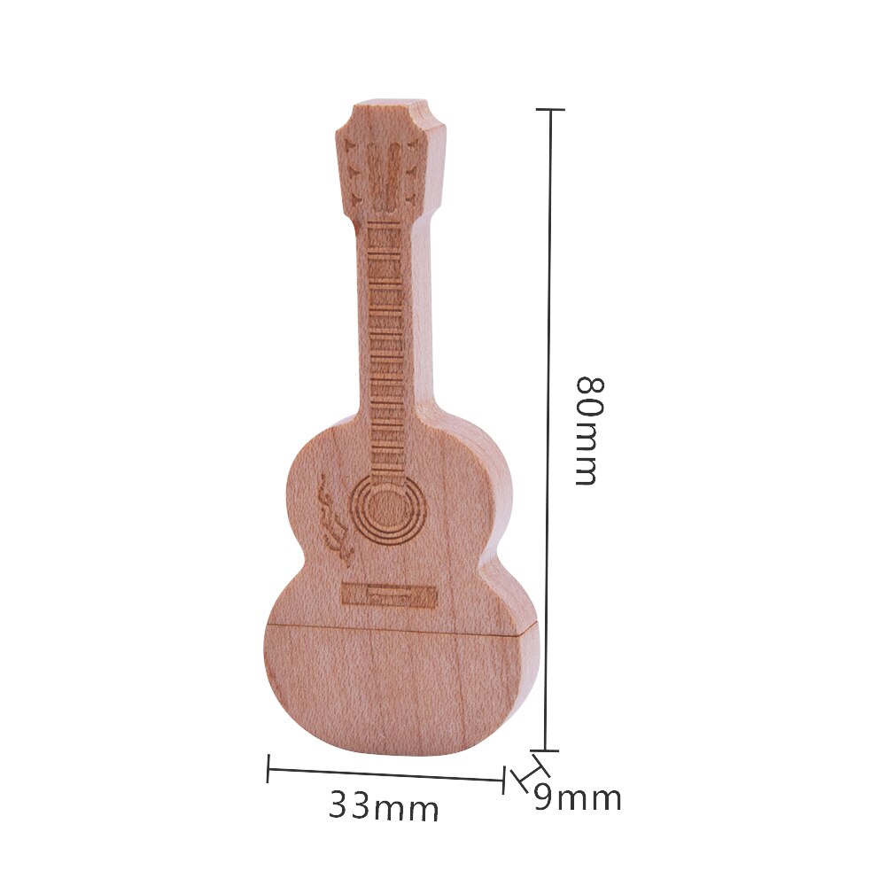 Thẻ Nhớ Usb 4gb 8gb 16gb 32gb 64gb 2gb 1gb Bằng Gỗ Tre Tự Nhiên Hình Đàn Guitar