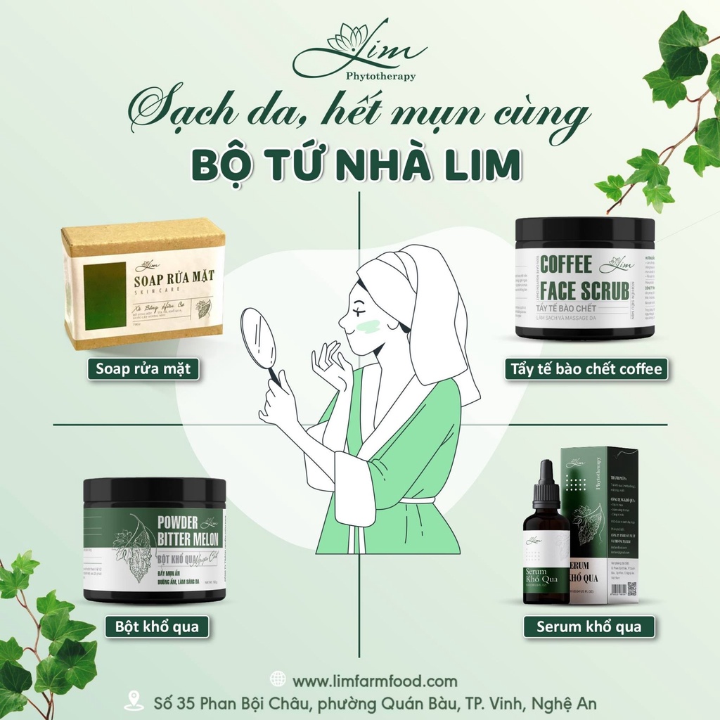Soap Xà Bông Cục Handmade Rửa Mặt Lim Nghệ Mướp Đắng , Xà Phòng Handmade Giảm Mụn Lưng Thâm Mông Nách