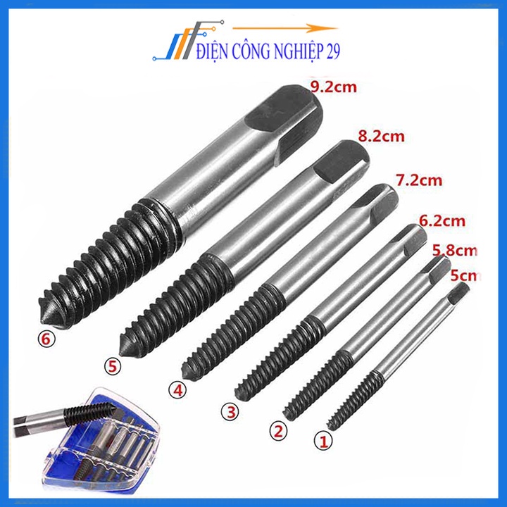 Bộ Tháo Bu Lông Ốc Vít-5 Mũi (Tháo Khoét Ốc Gẫy Trờn Ren )