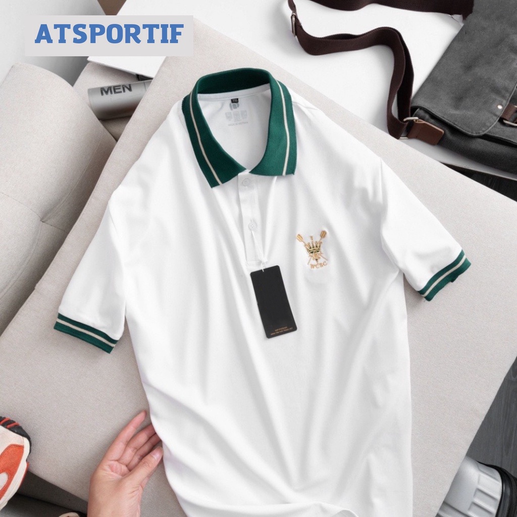 Áo Polo Nam cổ bẻ basic cộc tay ATMAN vải cá sấu cotton phong cách trẻ trung chuẩn form mẫu WCBC