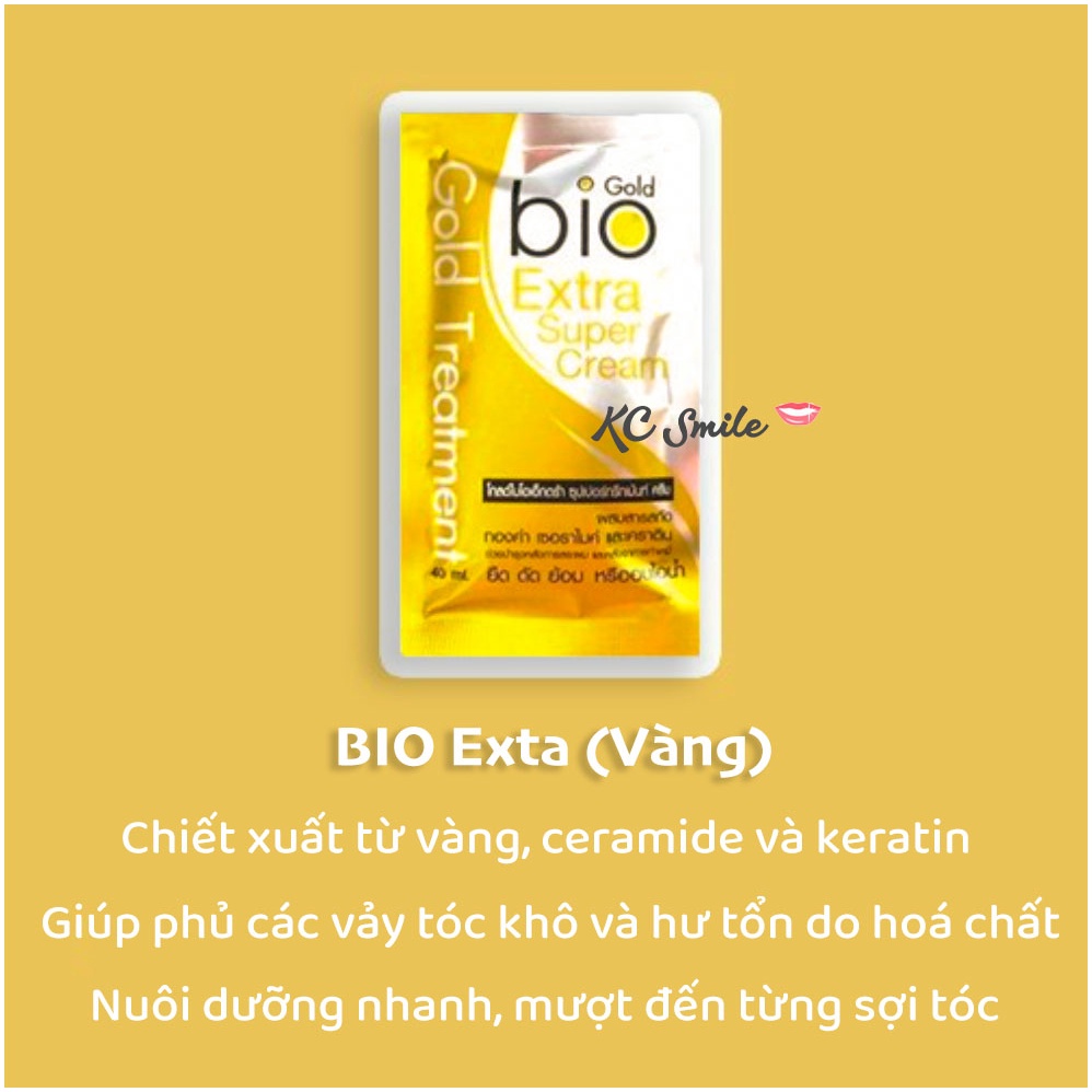 Ủ Tóc Bio Super Treatment Cream Xanh Dương, Bio Gold Vàng, Xanh lá, Hồng - Ủ tóc siêu mượt phục tóc hồi hiệu quả