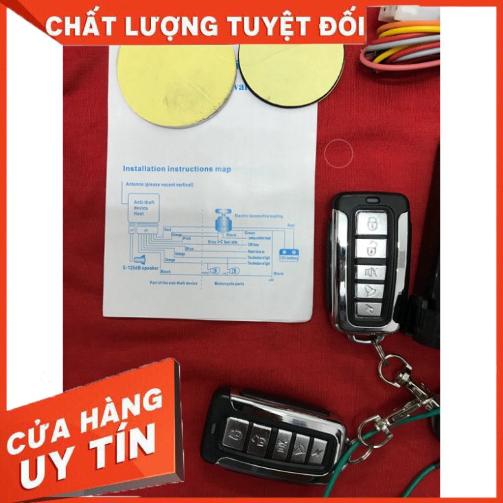 Bộ Khóa Chống Trộm Xe Máy Remote 5 nút chức năng ( Bảo Hành 6 tháng nhé) đề nổ xa từ xa