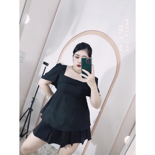 [MÚP BIGSIZE 60-100KG] Áo kiểu cổ vuông chất xốp