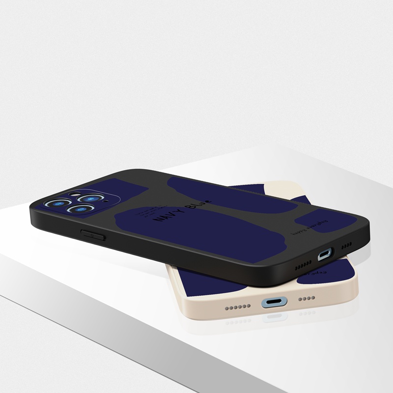 Ốp lưng iphone Ốp điện thoại Suntaiho silicon mềm màu xanh navy chủ đạo cho iPhone 13 12 11 Pro Max X XR Xs Max 7 8 Plus 12mini 13mini