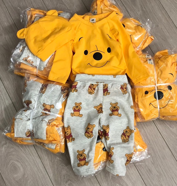 Set body 3 chi tiết gấu Pooh đáng yêu - Hàng HM xuất