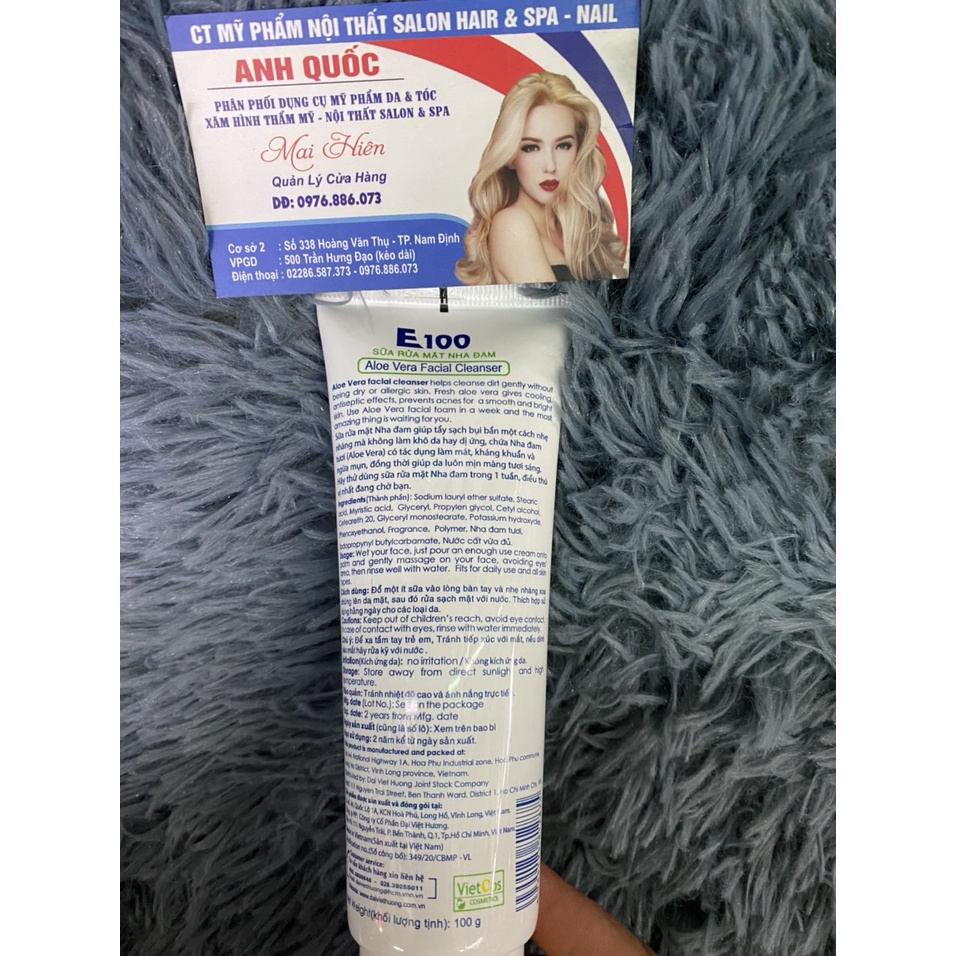 Sữa rửa mặt e100 nha đam 100g