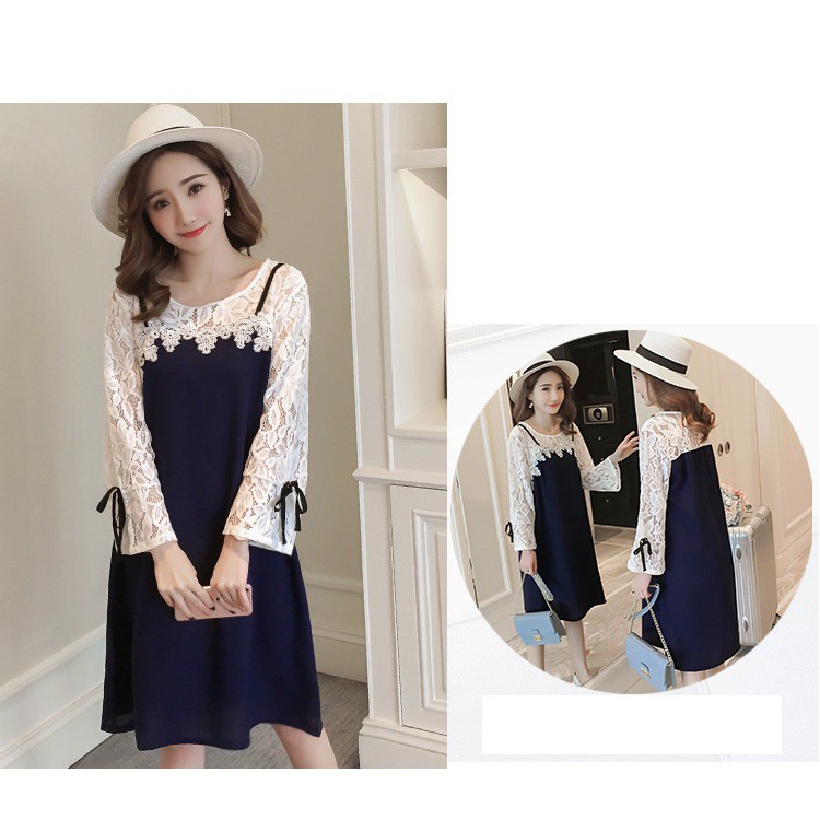Váy bầu phối ren điệu đà