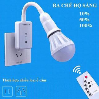 Đui đèn cắm ổ di động điều khiển từ xa kèm bóng Led 18w