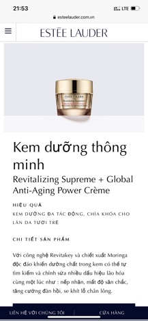 kem dưỡng Estee Lauder Revitalizing Supreme