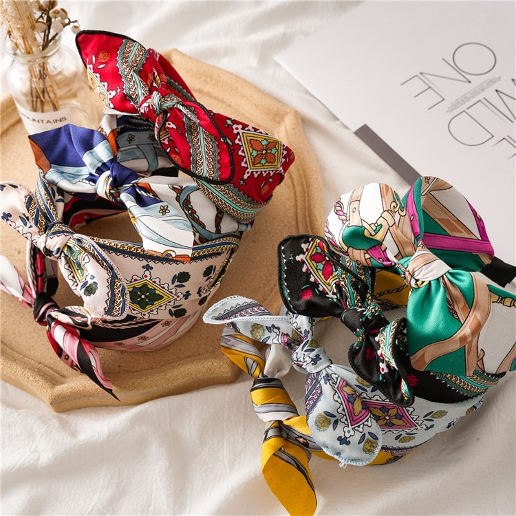 Băng đô nơ họa tiết thời trang cho nữ