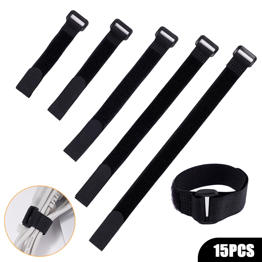 Set 15 Dây Đai Nylon Co Giãn Màu Đen