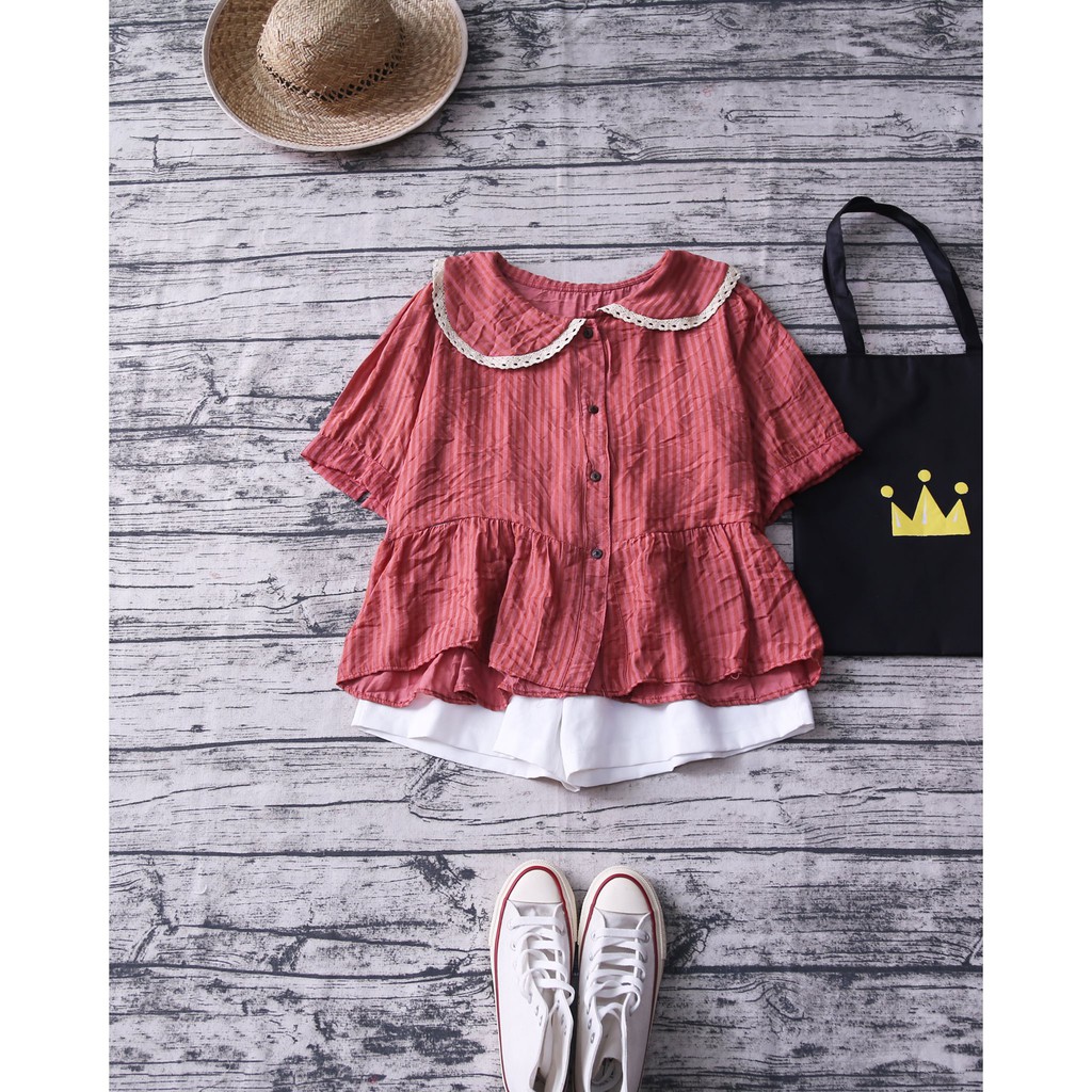 ÁO PEPLUM CỔ SEN