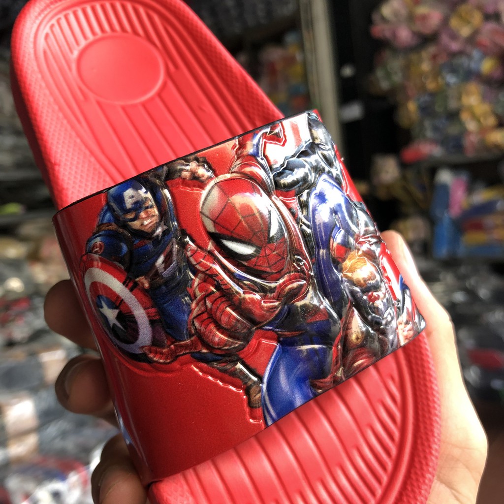 Dép lê trẻ em bé trai siêu nhân người nhện siêu anh hùng marvel xốp siêu nhẹ 1002 size 24-35