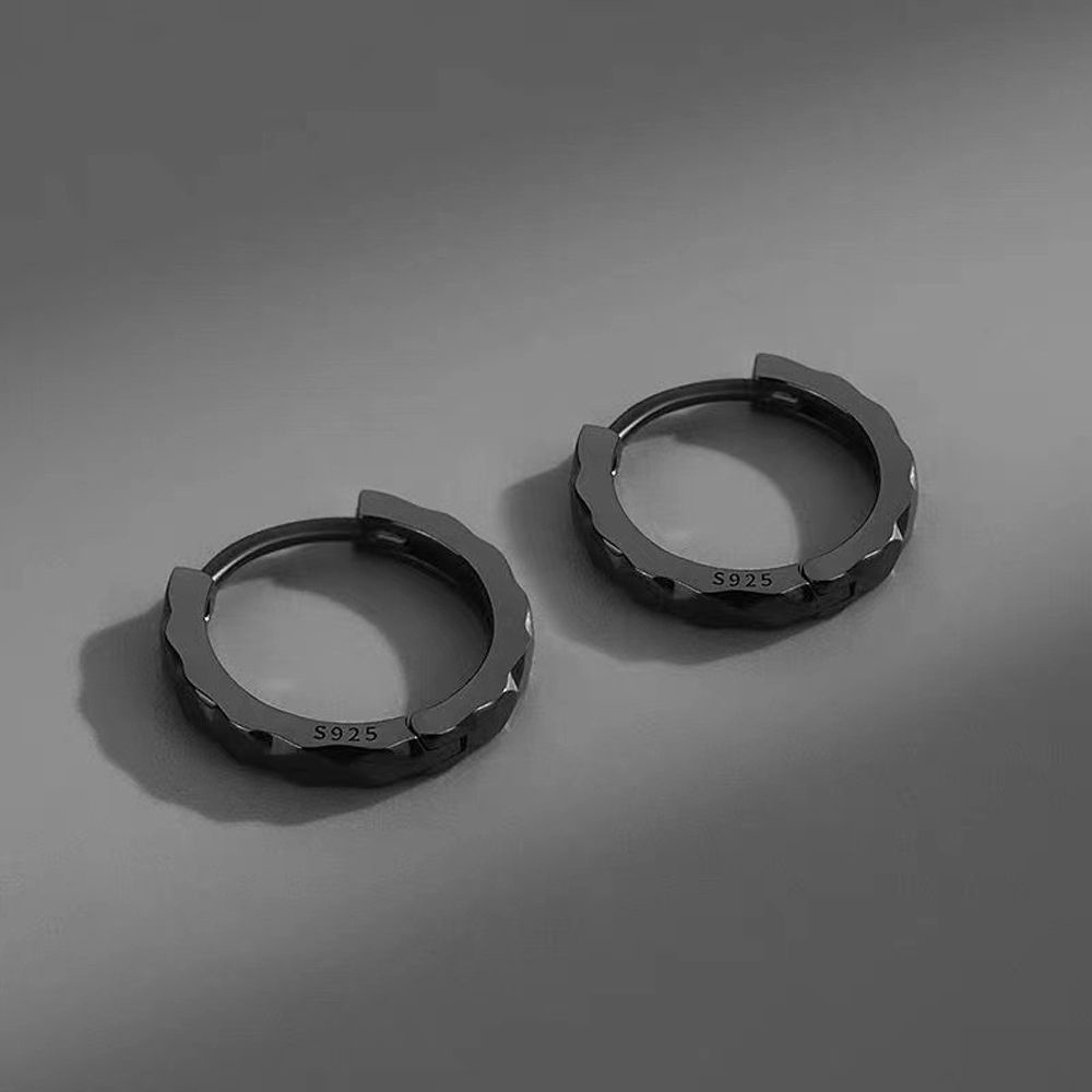 Hoa tai dáng tròn bằng đồng phong cách Hàn Quốc cá tính dành cho nam và nữ