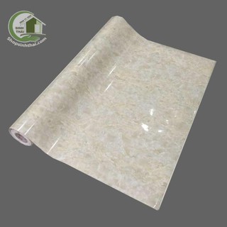 Giấy dán tường đá hoa cương màu kem, [ 50cm x khổ 1,2m ] có sẵn keo