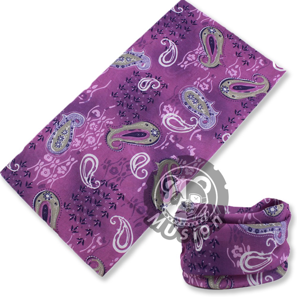Purple Paisley Khăn Đa Năng Đi Phượt Chống UV Chống Bụi Khăn Bịt Mặt Đi Xe Máy Chống Nắng Thấm Mồ Hôi