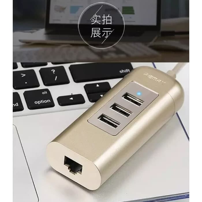 Cáp chuyển USB sang Lan+Hub USB 2.0 Remax RU-U4