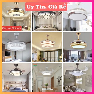 Quạt trần đèn giấu cánh 6 số, động cơ DC tiết kiệm điện, mẫu mã đa dạng