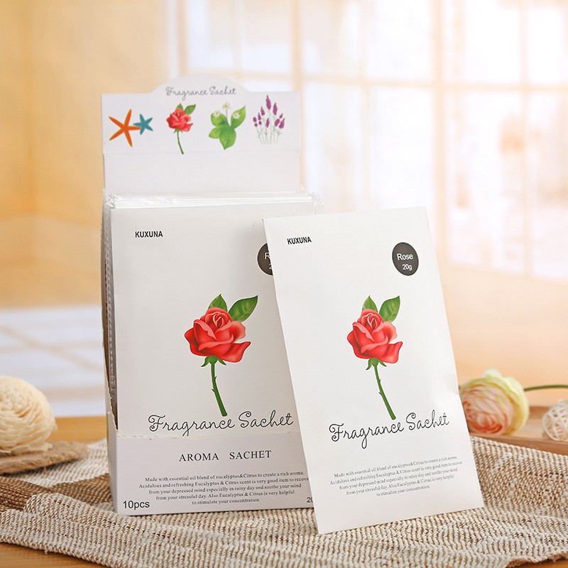 Túi Thơm (10 Gói) Cho Tủ Quần Áo / Xe Hơi / Ngăn Kéo / Ngăn Kéo Hương Thơm Tự Nhiên Có Móc Treo