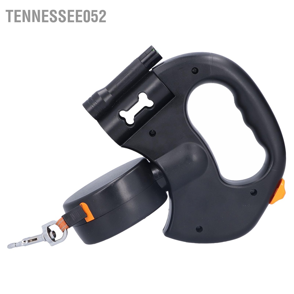 Tennessee052 Dây xích tự động có thể thu vào cho thú cưng 1 Tow 2 chó đôi với đèn pin và dụng cụ phân phối túi