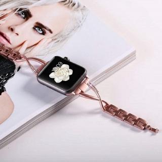 Dây đeo thép không gỉ đính đá dành cho đồng hồ thông minh Apple iWatch 4 3 2 1 38mm 40mm 42mm 44mm