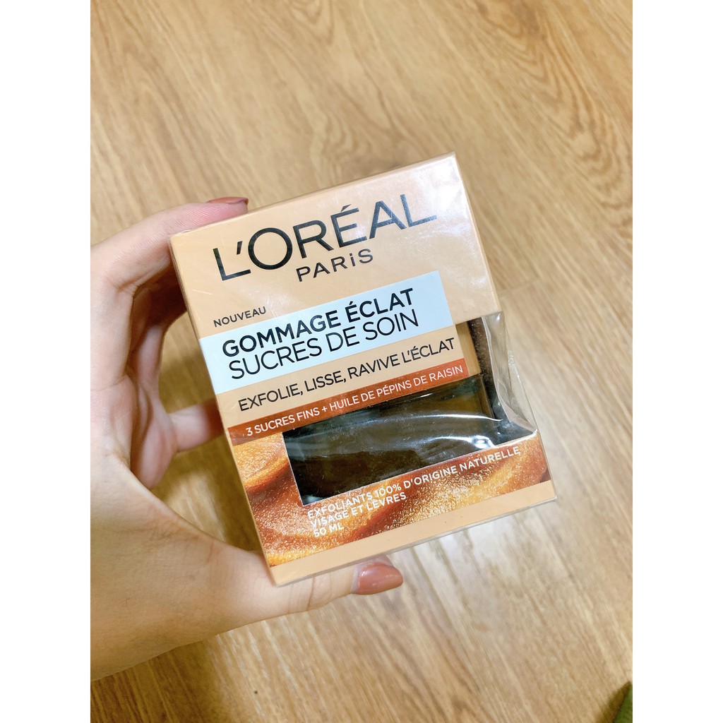 Tẩy tế bào chết đường nâu mặt và môi Loreal