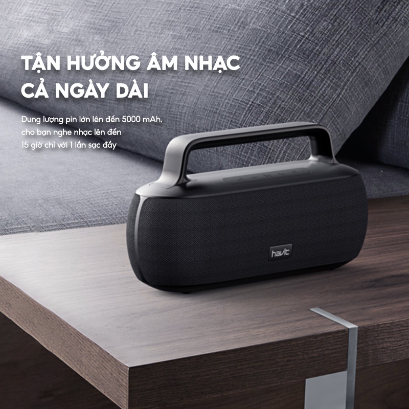 Loa Bluetooth HAVIT SK816BT Công Suất 30W, BT 5.0, Kháng IPX7, Thời Gian Chơi Nhạc Lến Đến 15h - Chính Hãng BH 12 Tháng