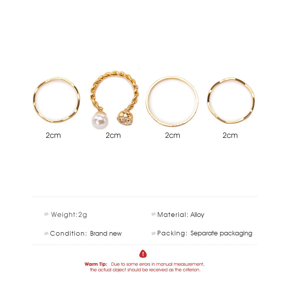 Set nhẫn đính đá phong cách thời trang Hàn Quốc sang trọng cho nữ