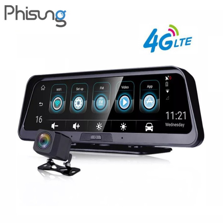 Sản Phẩm Camera Hành Trình Đặt Cao Cấp Đặt Taplo Ô Tô Nhãn Hiệu Phisung 4G, Wifi, GPS ,10'': Mã E98 ..